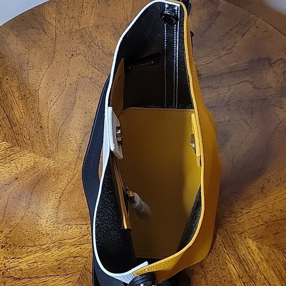 botkier Convertible Bucket Leather Bag, Turmeric Combo, NWT